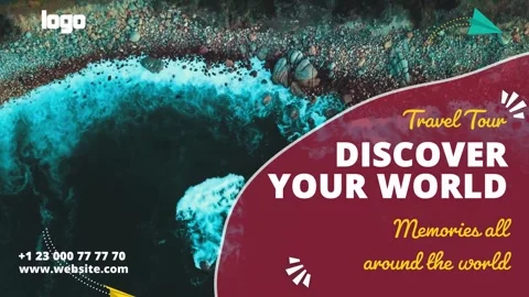 Travel Tour Slideshow Liquid Style | Modern Fluid Promo After Effects stock