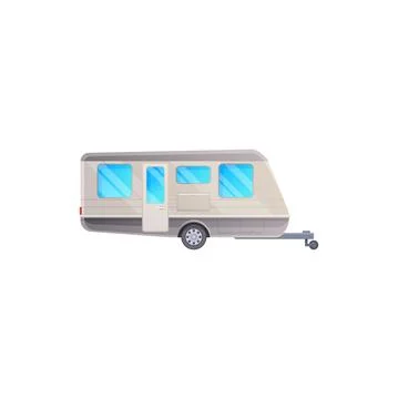 Travel trailer, camper van caravan, vacations car Stock Illustration