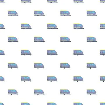 Travel trailer caravan pattern creating seamless background Stock Illustration