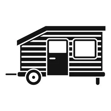 Travel trailer icon simple vector. Auto bus Stock Illustration