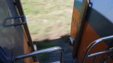 Travel by train, coupling between train carriages 動画素材 264898751