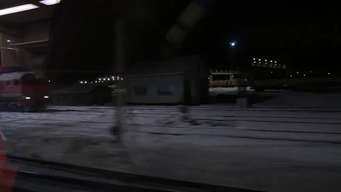 Travel by train at night Stock Footage 104661853