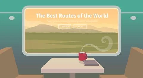 Travel by train. Web banner. Stock Illustration