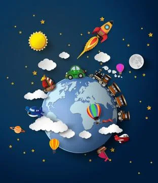 Travel transportation Illustrazione stock