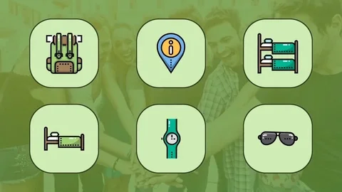 Travel Trip Icon Pack Stock After Effects