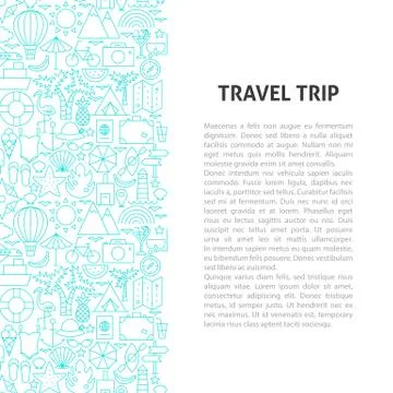 Travel Trip Line Pattern Concept Stock Illustration