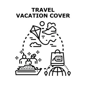 Travel vacation cover concept vector illustration Stockillustratie