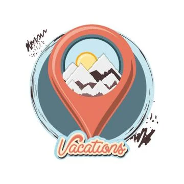 Travel vacation with pointer location icon vector ilustration Stock Illustration