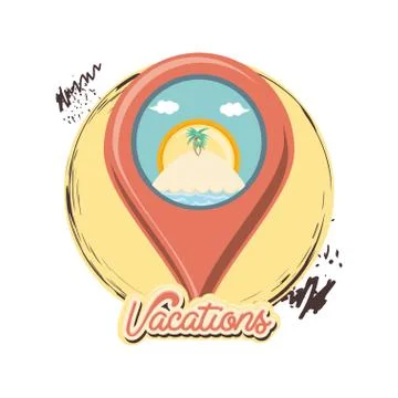 Travel vacation with pointer location icon vector ilustration Stock Illustration