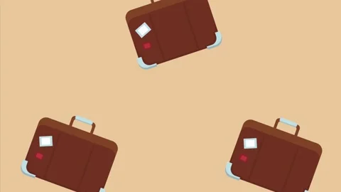 Travel vacations animation with suitcases pattern Stock Footage 201904848