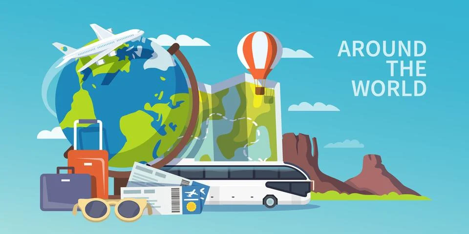 Travel vector banner Stock Illustration