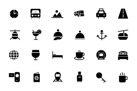Travel Vector Icons Set Stock Illustration