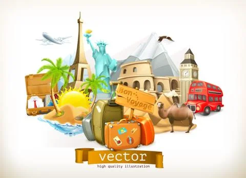 Travel, vector illustration Stock Illustration