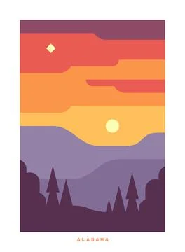 Travel vector poster. USA. Stock Illustration