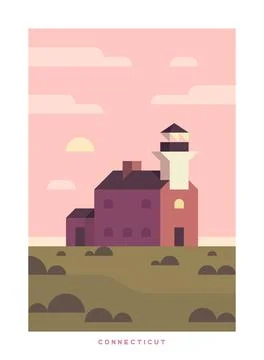Travel vector poster. USA. Stock Illustration