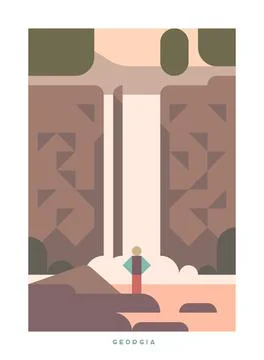 Travel vector poster. USA. Stock Illustration