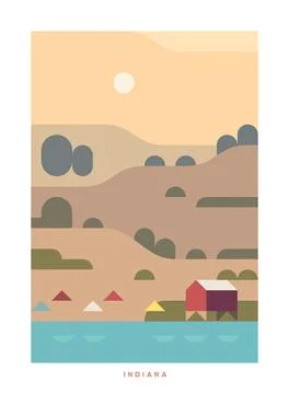 Travel vector poster. USA. Stock Illustration