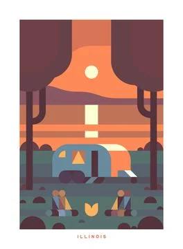 Travel vector poster. USA. Stock Illustration