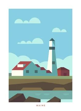 Travel vector poster. USA. Stock Illustration