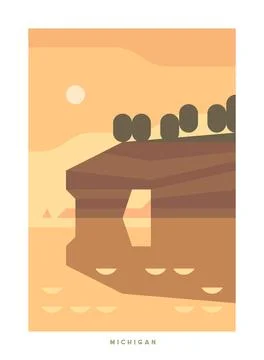 Travel vector poster. USA. Stock Illustration