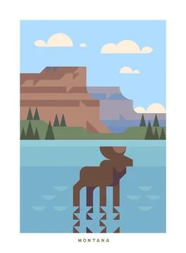 Travel vector poster. USA. Stock Illustration