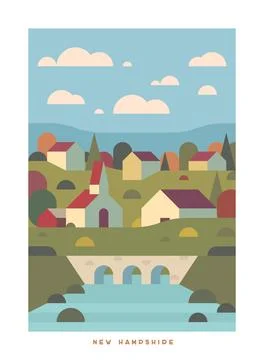Travel vector poster. USA. Stock Illustration