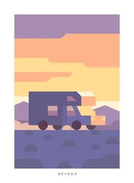 Travel vector poster. USA. Stock Illustration