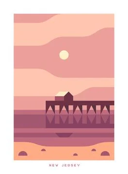 Travel vector poster. USA. Stock Illustration
