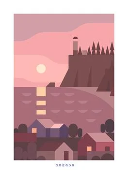 Travel vector poster. USA. Stock Illustration