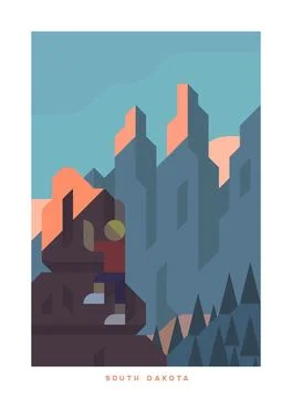 Travel vector poster. USA. Stock Illustration