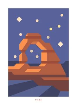 Travel vector poster. USA. Stock Illustration