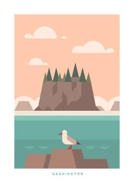 Travel vector poster. USA. Stock Illustration