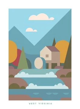Travel vector poster. USA. Stock Illustration