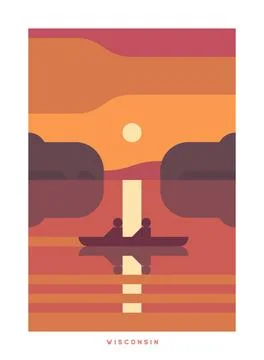 Travel vector poster. USA. Stock Illustration