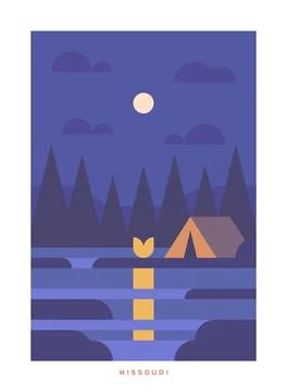 Travel vector poster. USA. Stock Illustration
