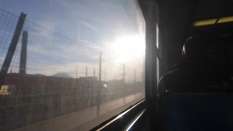 Travel View Through Train Window in Naples. (47 chars) Stock Footage 328352777