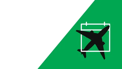 Travel web page template animation with airplane silhouette flying diagonally. Stock Footage 330081891