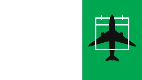 Travel web page template animation with airplane silhouette flying vertically. Stock Footage 330081894
