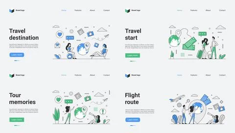This is a Travel Web Template Vector Illustration designed specifically for Stock Illustration