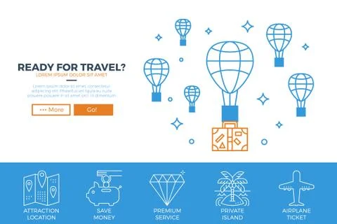 Travel website template Stockillustratie