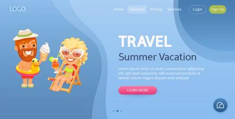 Travel Website Template Stock Illustration