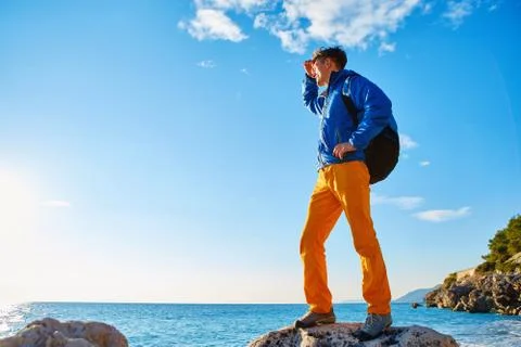 Traveler with backpack Stock Photos