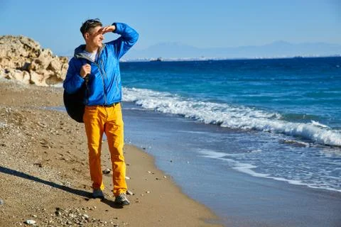 Traveler with backpack Stock Photos