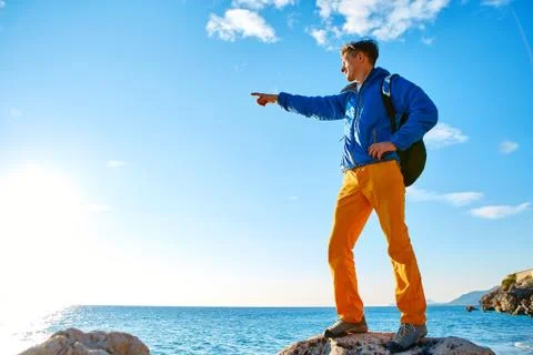 Traveler with backpack Stock Photos