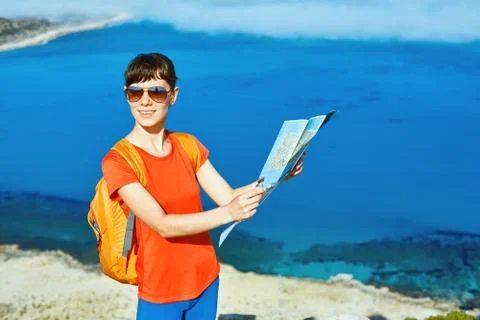 Traveler with backpack Foto stock