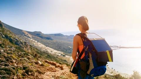 Traveler with backpack Stock Photos
