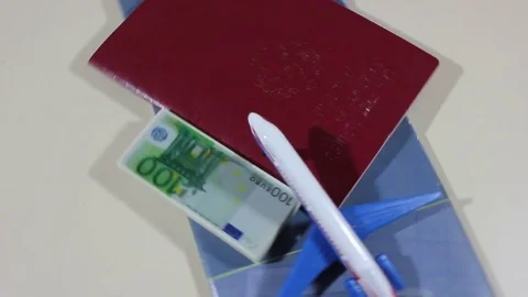 Traveler elements on white background, old table Vídeo Stock 84520000