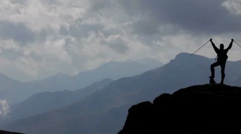 Traveler, mountains Stock Footage