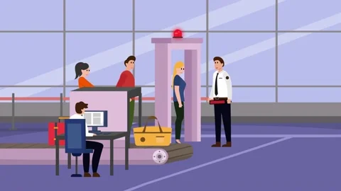 Traveler queue at terminal check in counter for drop-off luggage Stock Footage 237453969