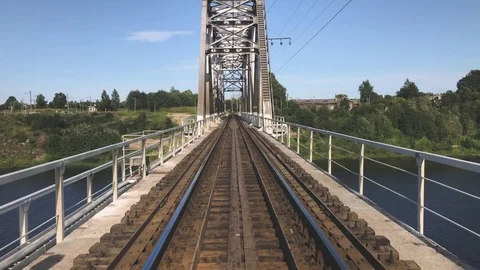 Traveler Walking On Bridge Video stock 79498371